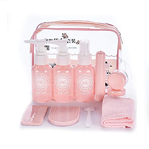 Bocotoer Juego de 10 Botellas de Viaje para Botellas de Viaje, tamaño de Aire, artículos de Aseo Resistentes, champú acondicionador de Viaje