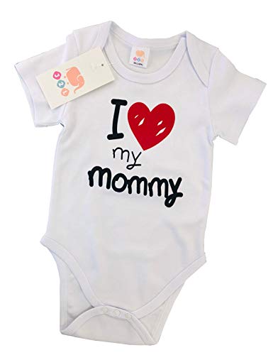 Body para bebé J2L I Love My Mommy de algodón 100 % de alta calidad, 3 – 24 meses Blanco 74