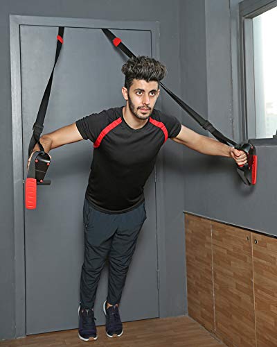bodyweight Entrenamiento en Suspensión, Correas del Kit de Entrenamiento de Resistencia física para Puerta, Barra de tracción, Push up Bar para Ejercicios completos del Cuerpo V2