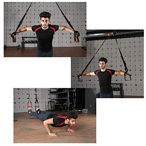 bodyweight Entrenamiento en Suspensión, Correas del Kit de Entrenamiento de Resistencia física para Puerta, Barra de tracción, Push up Bar para Ejercicios completos del Cuerpo V2