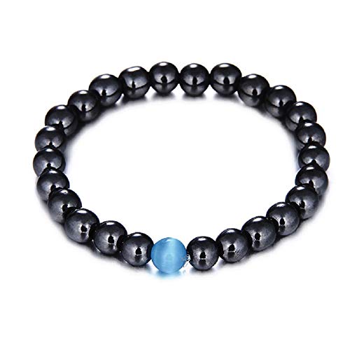BOENTA Pulsera Hombre Pulsera con Cuentas El estrés de la Pulsera Elástica Pulsera Pulsera de la Suerte Yoga Pulsera de Cuentas Pulsera