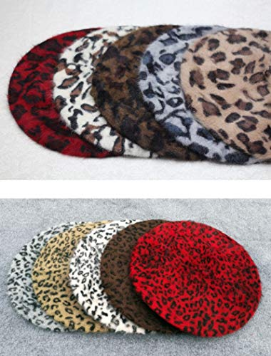 Boinas Gorro Elegante Moda Mujer Adulta Sombrero Boinas De Leopardo Nuevo Invierno Cálido Hip Hop Sombreros para Mujeres 56-58Cm Color-3