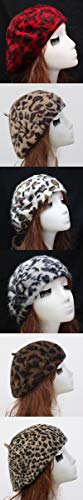 Boinas Gorro Elegante Moda Mujer Adulta Sombrero Boinas De Leopardo Nuevo Invierno Cálido Hip Hop Sombreros para Mujeres 56-58Cm Color-3