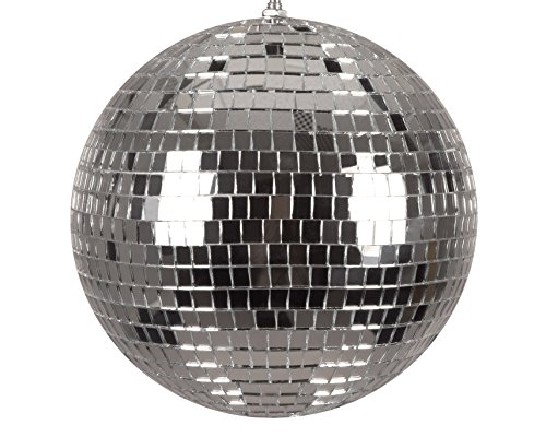 Boland 00703 - Bola de Discoteca, Plata, diámetro Aprox. 20 cm, diseño de Hadas de los años 70, decoración Colgante, Bola de Purpurina, Fiesta temática, Carnaval