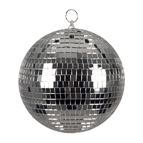 Boland 00703 - Bola de Discoteca, Plata, diámetro Aprox. 20 cm, diseño de Hadas de los años 70, decoración Colgante, Bola de Purpurina, Fiesta temática, Carnaval