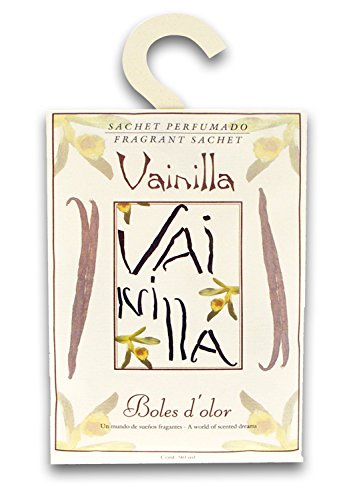 BOLES D'OLOR Gran bolsita perfumada vainilla con percha, aroma de vainilla, color marrón avellana y nuez de macadamia
