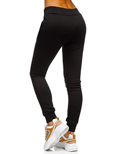 BOLF Mujer Pantalón Deportivo Pantalón de Chándal Largos Jogger Pantalones de Algodón Slim Fit J.Style CK-01 Negro L [F6F]