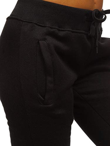 BOLF Mujer Pantalón Deportivo Pantalón de Chándal Largos Jogger Pantalones de Algodón Slim Fit J.Style CK-01 Negro L [F6F]