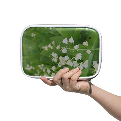 Bolsa de artículos de tocador para mujer Lily Valley Flowers Leaf Bell May Spring Garden Pouch Pen Cosmetics Travel Bag Multifunctional Pencil Case Women For Men Women
