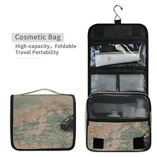 Bolsa de Aseo Colgante Retro para Coche, Viaje, Mapa, Aventura, cosméticos, Bolsa de Viaje multifunción, Bolsa de Maquillaje, Bolsa de Almacenamiento