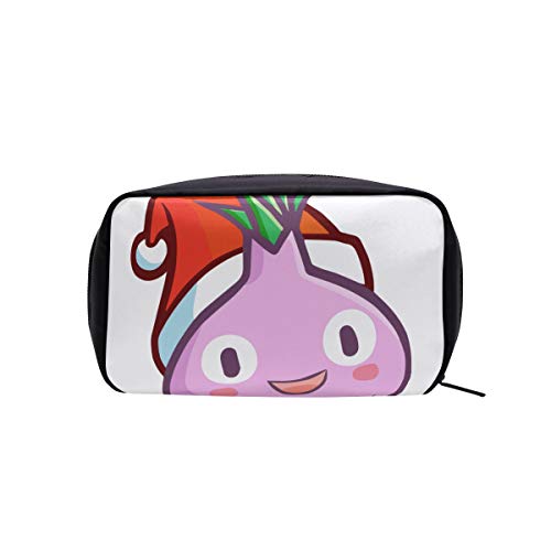 Bolsa de aseo Cremallera de dibujos animados Sonriendo Cebolla Verduras Mujer Bolsos de lona Bolsa de fin de semana de moda Bolsas de maquillaje de lona Bolsas de cosméticos Estuche multifunción Bol