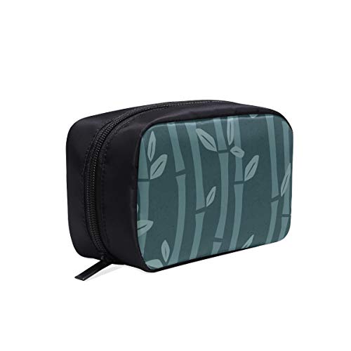 Bolsa de cepillo de cosméticos Bamboo Green Leaf Plant Bolsa de cosméticos lavable Bolsa de cosméticos divertida Bolsa de viaje cosmética para mujer Bolsas de cosméticos Estuche multifunción Bolsa d