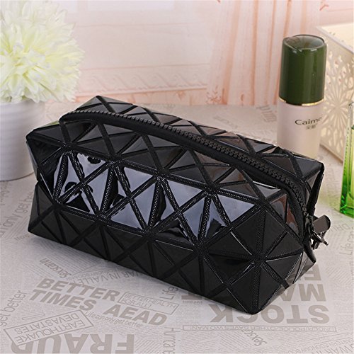 Bolsa de cosmética para el maquillaje, geométrica Plegable Rhombus plegable Grid Cube bolso, herramienta de maquillaje Bolsa de almacenamiento Bolsa de higiene personal Organizador