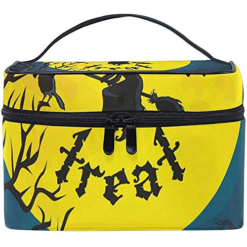 Bolsa de cosméticos Luna llena y truco Maquillaje multifunción Kit de artículos de tocador de viaje Organizador Estuche con cremallera