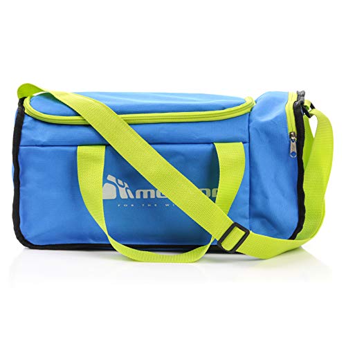 Bolsa de Deporte Gimnasio Fitness Viaje Vacaciones Deportiva - Bolso Universal con Bandolera - Bolsa plegada Ideal para jóvenes y Adultos, Hombre y Mujer 20L y 40L (Azul/verde2, 20 L)