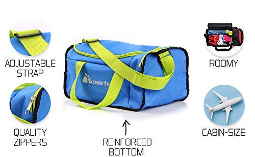 Bolsa de Deporte Gimnasio Fitness Viaje Vacaciones Deportiva - Bolso Universal con Bandolera - Bolsa plegada Ideal para jóvenes y Adultos, Hombre y Mujer 20L y 40L (Azul/verde2, 20 L)