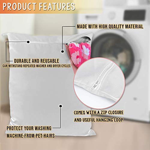 Bolsa de Lavandería Mascotas – mantenga su lavadora libre de pelo - cremallera y asa - para perros, caballos, gatos – ideal para toallas, mantas, juguetes, arnés y más