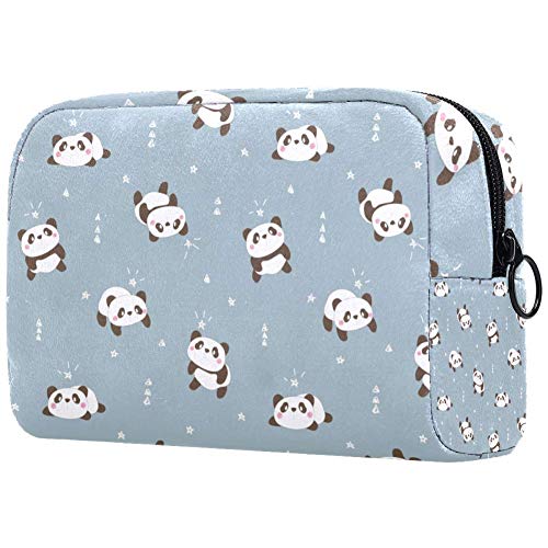Bolsa de maquillaje con diseño de oso panda y estrella fugaz, bolsa de cosméticos, bolsa de viaje, bolsa de aseo, bolsa de aseo portátil, bolsa de viaje para mujeres Multi02 18.5x7.5x13cm/7.3x3x5.1in
