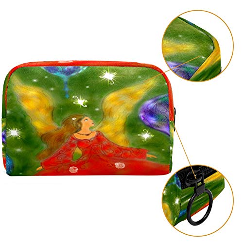 Bolsa de maquillaje de ángel de Navidad, bolsa de maquillaje, organizador para viajes, portátil, para niñas, mujeres
