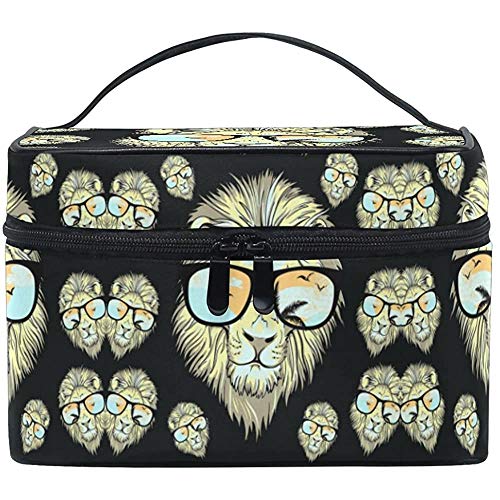 Bolsa de Maquillaje Gafas de león Bolsas de cosméticos de Viaje Organizador Estuche de Tren Artículos de tocador Bolsa de Maquillaje