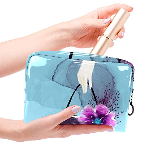 Bolsa de maquillaje portátil con cremallera bolsa de aseo de viaje para mujeres práctico almacenamiento bolsa de cosméticos cártamo