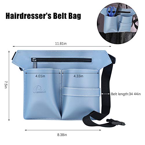 Bolsa De Peluquería Cinturón Bolsa De Herramientas De Maquillaje Profesional Multifunción Bolsa De Peluquería Kit De Tijeras Para El Cabello Bolsa Tijeras Cepillos Almacenamiento (Azul)
