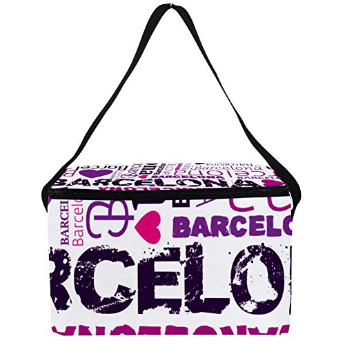 Bolsa para el almuerzo a prueba de fugas, bolsa de comida, bolsa térmica con correa para el hombro, para oficina, trabajo, escuela, pícnic, al aire libre, citas de Barcelona