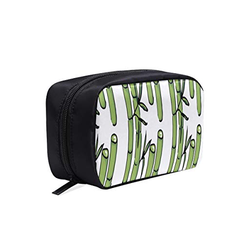 Bolsas de cosméticos para mujeres Bamboo Green Leaf Plant Bolsa de viaje cosmética Organizador Bolsa de baño para mujer Bolsa de maquillaje itinerante Bolsas de cosméticos Estuche multifunción Bolsa