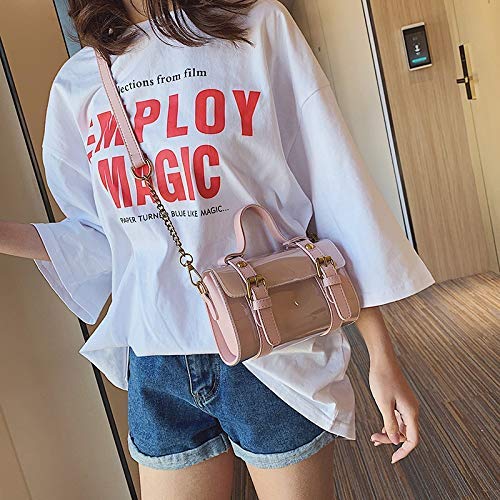 Bolsas de Hombro Bolsa de Crossbody del Hombro sólido Jalea del Color de la PU del Bolso Cuadrado pequeño señoras de Bolso del Mensajero del Bolso (Negro) ZHANGKANG (Color : Pink)