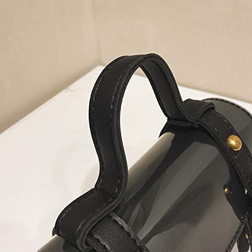 Bolsas de Hombro Bolsa de Crossbody del Hombro sólido Jalea del Color de la PU del Bolso Cuadrado pequeño señoras de Bolso del Mensajero del Bolso (Negro) ZHANGKANG (Color : Pink)