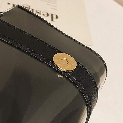 Bolsas de Hombro Bolsa de Crossbody del Hombro sólido Jalea del Color de la PU del Bolso Cuadrado pequeño señoras de Bolso del Mensajero del Bolso (Negro) ZHANGKANG (Color : Pink)