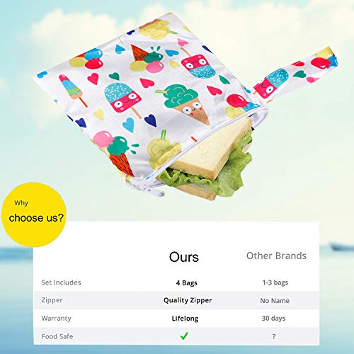 Bolsas de sándwich reutilizables, bolsa de bocadillo de alimentos Eco amistoso para frutas en rodajas, sándwiches, dulces y bocadillos secos