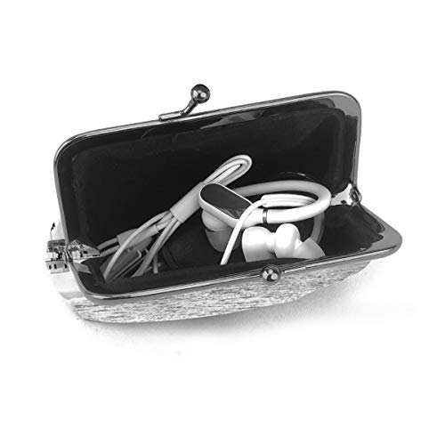 Bolso de cambio de cuero vintage Newport Beach Ocean Palm Trees monedero de cuero con cierre de beso Mini cosméticos para mujeres y niñas