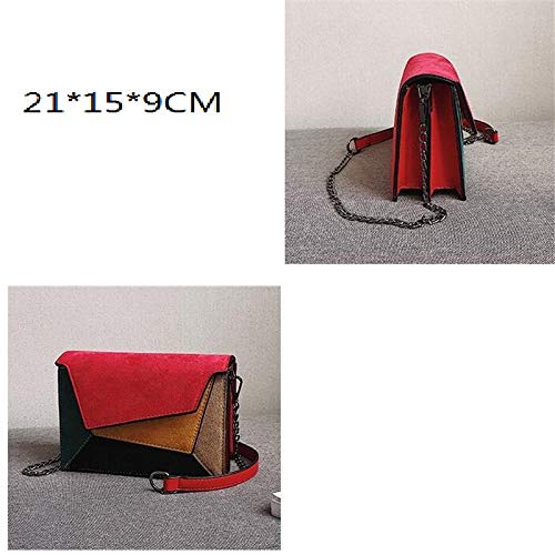 Bolso de Mensajero de Patchwork Bolso de Hombro con Correa de Cadena para Mujer Bolso pequeño para Mujer