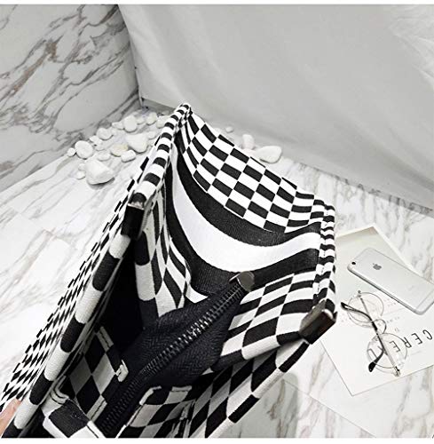 Bolso de playa Bolso grande de lona de verano para damas con cremallera Bolso de compras Bolso de viaje de mensajero para damas adecuado para su computadora portátil, iPad, billetera y necesidades di