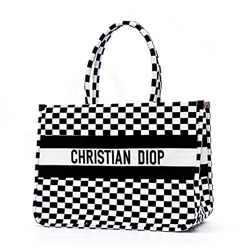 Bolso de playa Bolso grande de lona de verano para damas con cremallera Bolso de compras Bolso de viaje de mensajero para damas adecuado para su computadora portátil, iPad, billetera y necesidades di