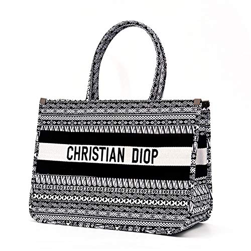 Bolso de playa Bolso grande de lona de verano para damas con cremallera Bolso de compras Bolso de viaje de mensajero para damas adecuado para su computadora portátil, iPad, billetera y necesidades di