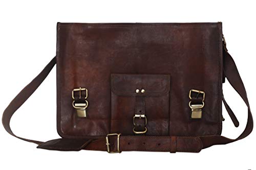 bolso maletín de cuero, mensajero, computadora portátil, escuela, oficina, universidad, bolsa de trabajo de 17 pulgadas