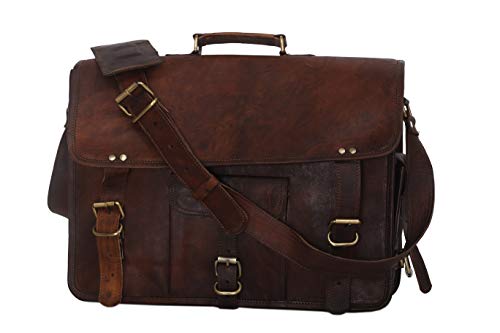 bolso maletín de cuero, mensajero, computadora portátil, escuela, oficina, universidad, bolsa de trabajo de 17 pulgadas
