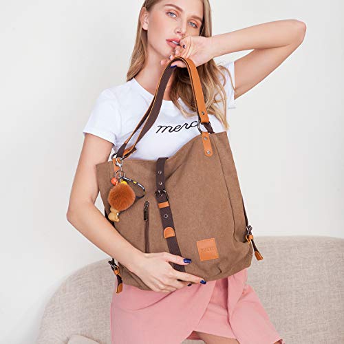 Bolso Mochilas Mujer Casual Vendimia, JOSEKO Niña Lona Multifuncional Antirrobo Bolso de Cuero de Gran Capacidad Bolsas de Viaje para Cualquier Ocasión