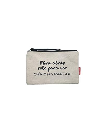 Bolso Neceser/Cartera de Mano. Algodón 100%. Blanco. con Cremallera y Forro Interior. 23 * 15,5 cm. Incluye sobre Kraft de Regalo.