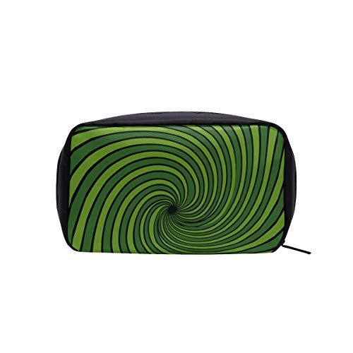 Bolso organizador cosmético Vigas abstractas Rayos radiales con estampado verde Bolso cosmético para viajes Bolsas de viaje de nylon para mujeres Bolsas de viaje Bolsas de cosméticos Estuche multifun