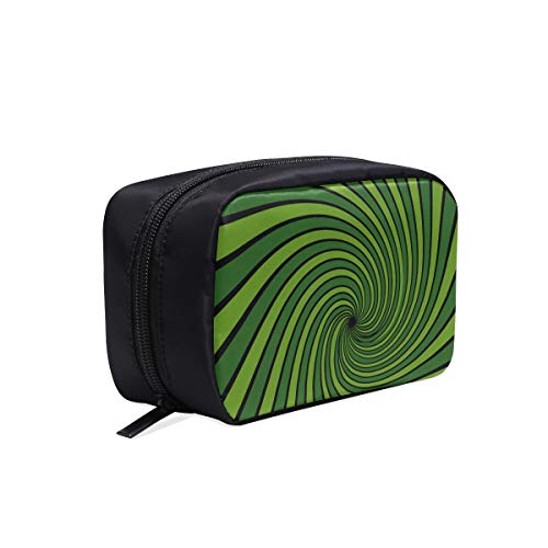 Bolso organizador cosmético Vigas abstractas Rayos radiales con estampado verde Bolso cosmético para viajes Bolsas de viaje de nylon para mujeres Bolsas de viaje Bolsas de cosméticos Estuche multifun
