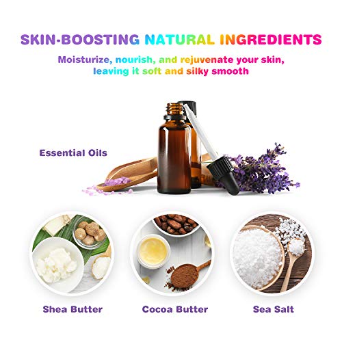 Bombas de baño arcoíris efervescentes, Bombas de baño Aprilis Cloud Spa hechas a mano con ingredientes hidratantes para la piel, Set de regalo de bombas de baño para niños/mujeres, Set de 2