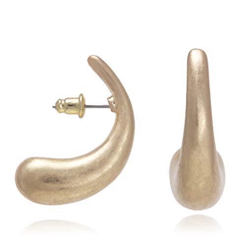 BONALUNA De las Mujeres Vintage Agua encrespada de la gotita Diseño Pendiente del Perno Prisionero Simple Oro