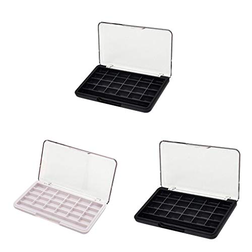 Bonarty 3Pcs 24 Grids Empty Makeup Lip Balm Sombra De Ojos Paleta De Sombras De Ojos DIY Case