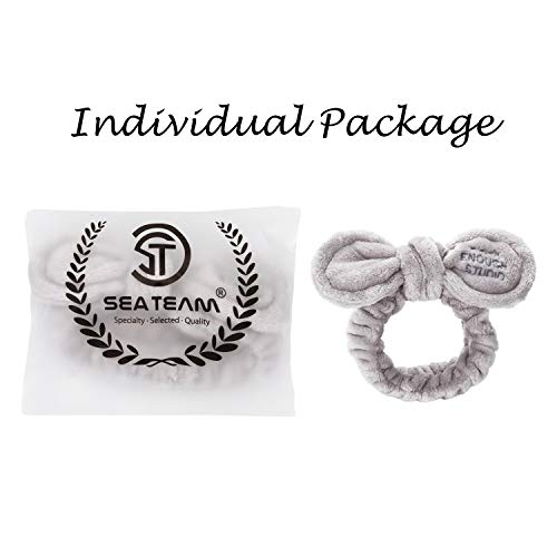 Bonita diadema de vellón Sea Team para el cabello tipo moño, para mujeres, elástica, para cuando te aplicas maquillaje o haces cosplay … (A-Gris)