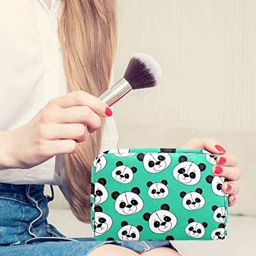 Bonito neceser de viaje con diseño de oso panda con cabezas de oso para colgar, neceser de maquillaje, organizador de cosméticos para mujeres, niñas y niños