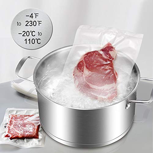 Bonsenkitchen Bolsas de Vacio para Alimentos, 16x23cm 200 Bolsas Tamaño Estándar para Envasadora al Vacío - Bolsa de Vacío Gofradas para Conservación y Cocción Sous Vide, Boilable y sin BPA -VB8013