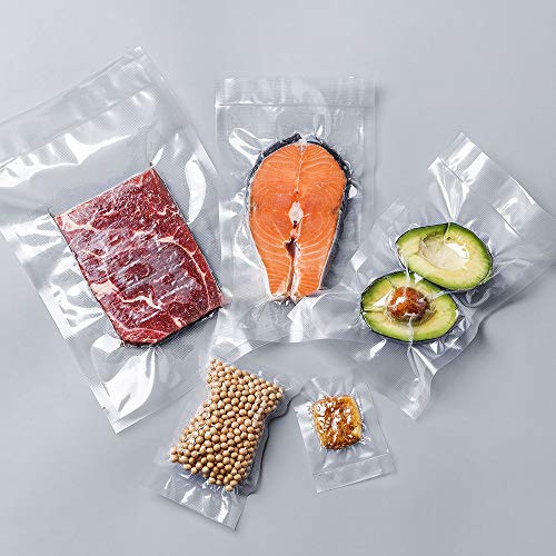 Bonsenkitchen Bolsas de Vacio para Alimentos, 16x23cm 200 Bolsas Tamaño Estándar para Envasadora al Vacío - Bolsa de Vacío Gofradas para Conservación y Cocción Sous Vide, Boilable y sin BPA -VB8013